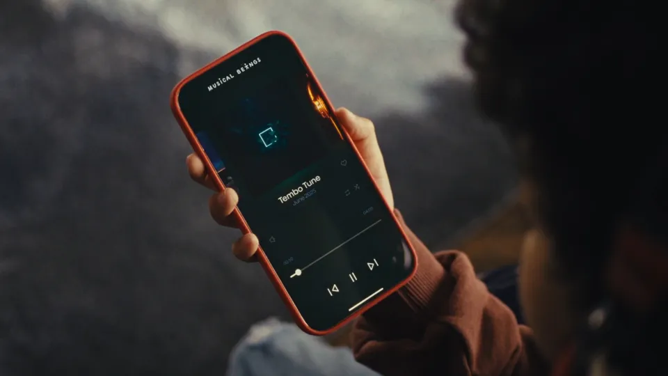 A phone held up in a dark room